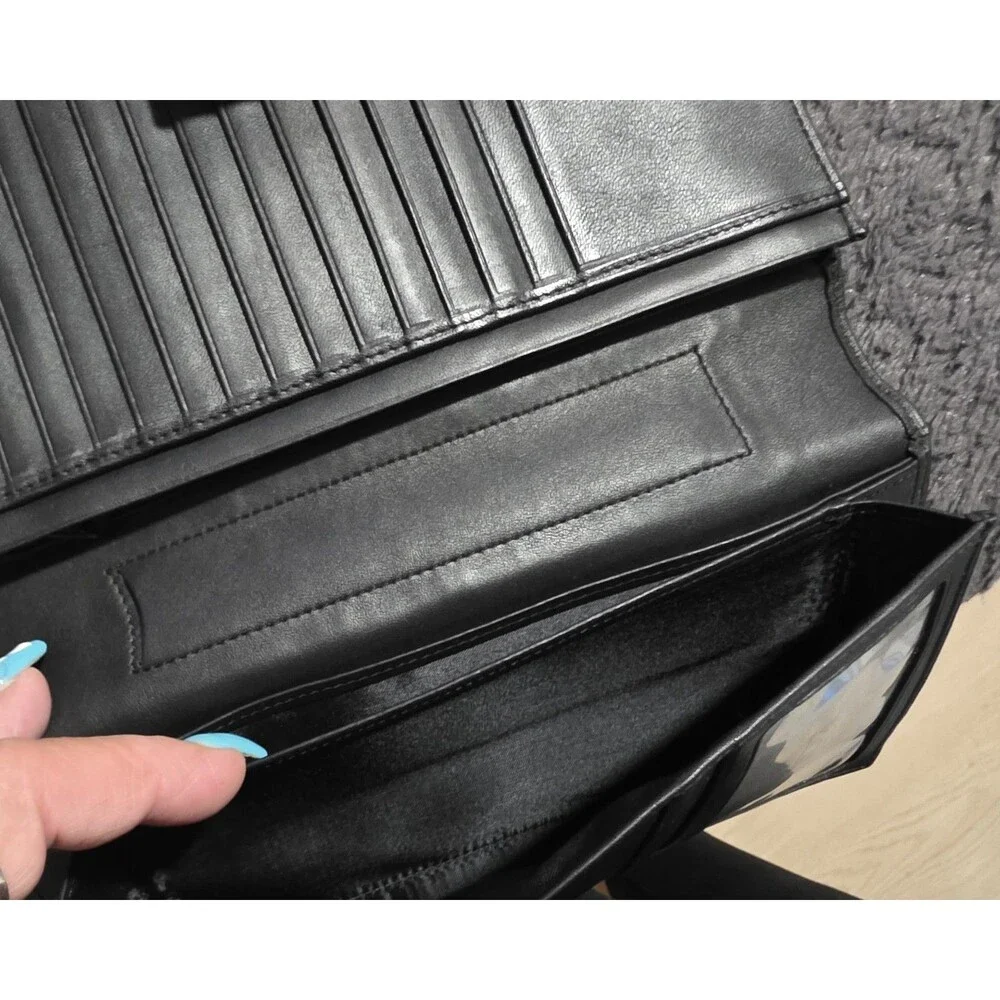 Awesome TUMI Modernist Travel Wallet Passport CardHolder LEATHER Organizer Black
